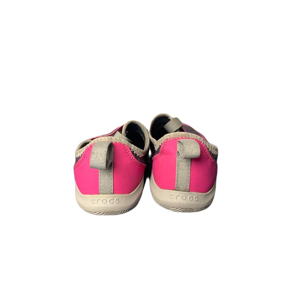 Crocs Girls Size 1 Athletic Slip-On Sneakers Pink & Gray - Picture 3 of 8